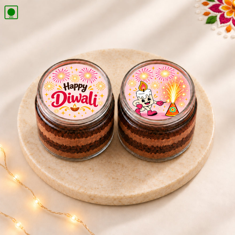 Happy Diwali Choco Jar Cake Duo - Gurgaon, Delhi & Noida