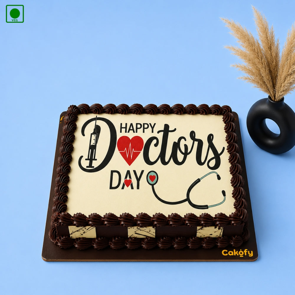 Happy Doctors Day Square Photo Cake - Gurgaon, Delhi & Noida