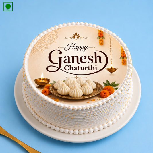 Happy Ganesh Chaturthi Photo Cake