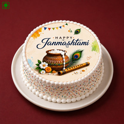 Happy Janmashtami Poster Cake - Gurgaon, Delhi & Noida