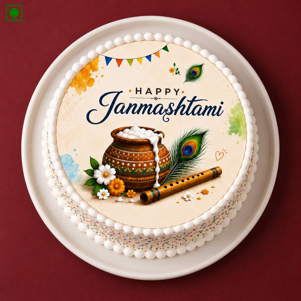 Happy Janmashtami Poster Cake - Gurgaon, Delhi & Noida
