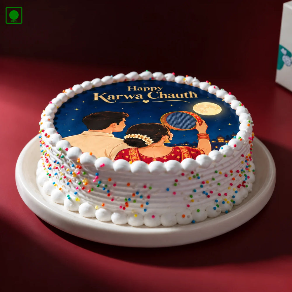 Happy Karwa Chauth Photo Cake - Gurgaon, Delhi & Noida