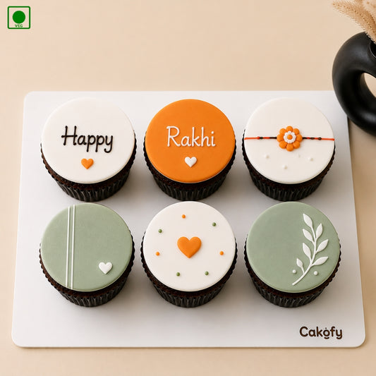 Happy Rakhi Cupcake - Set of 6 - Gurgaon, Delhi & Noida