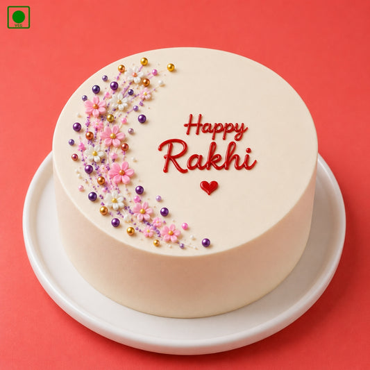 Happy Rakhi Floral Cake - Gurgaon, Delhi & Noida