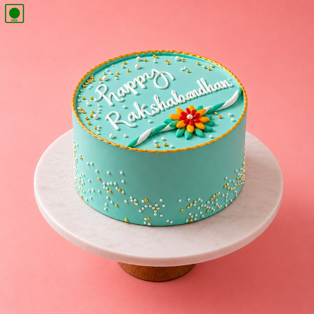 Happy Raksha Bandhan Floral Cake