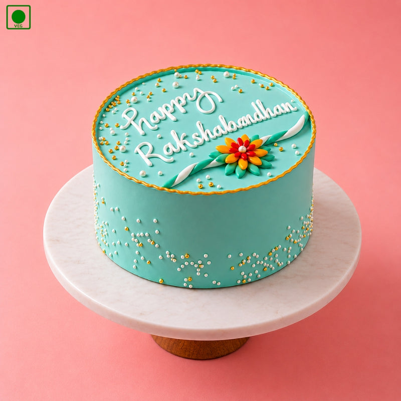 Happy Raksha Bandhan Floral Cake