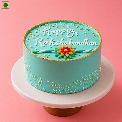 Happy Raksha Bandhan Floral Cake