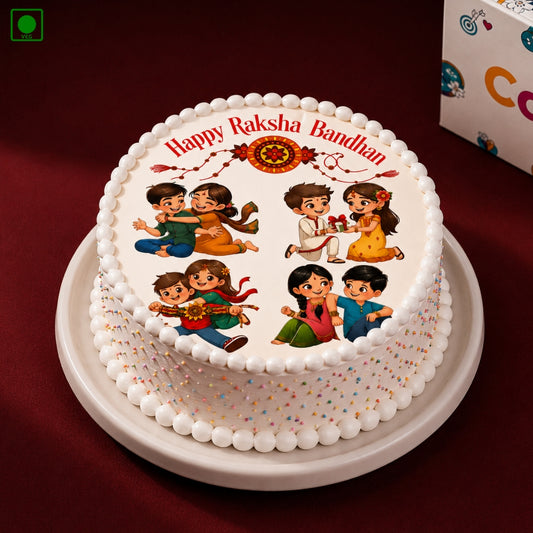 Happy Raksha Bandhan Theme Cake - Gurgaon, Delhi & Noida