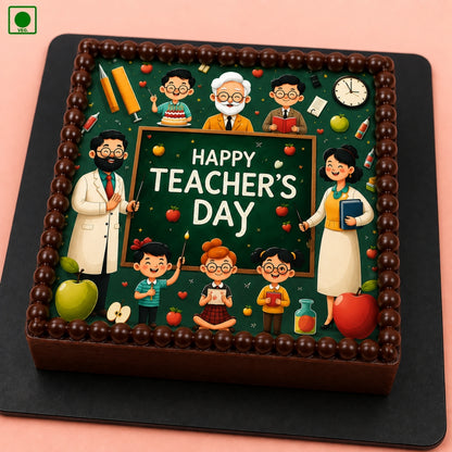 Happy Teachers Day Square Cake - Gurgaon, Delhi & Noida