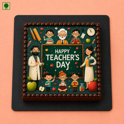 Happy Teachers Day Square Cake - Gurgaon, Delhi & Noida