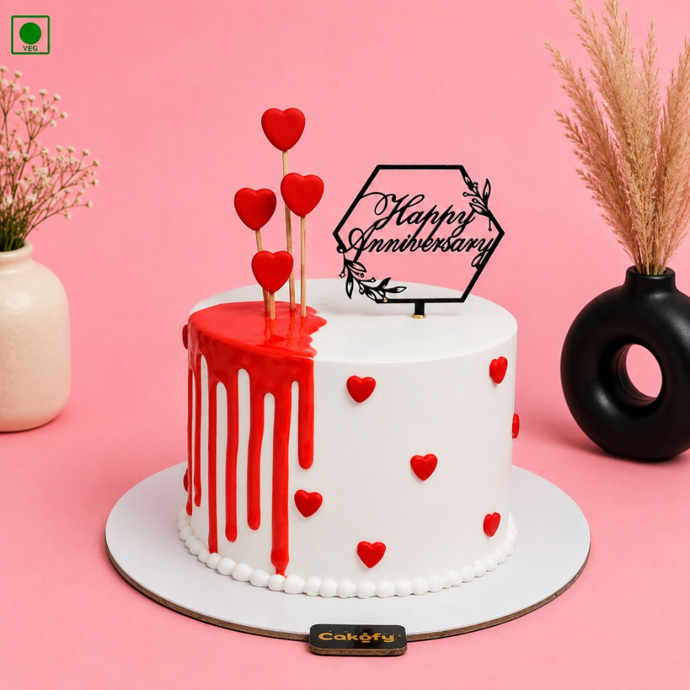 Happy Wedding Anniversary Cake - Gurgaon, Delhi & Noida