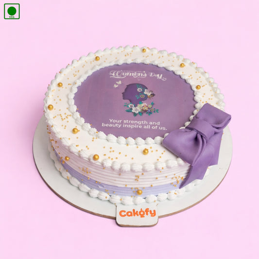 Happy Women's Day Bow Cake – Gurgaon & Delhi NCR | Cakofy