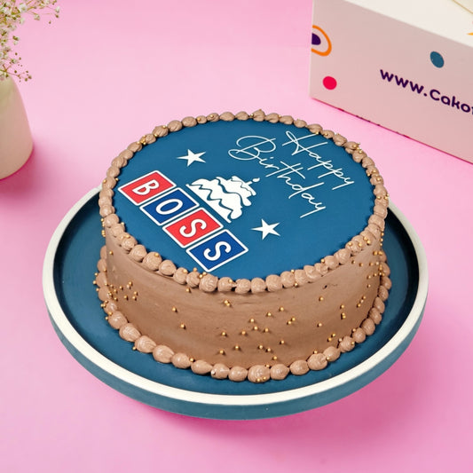 Happy Birthday Boss Truffle Cake - Gurgaon, Delhi & Noida