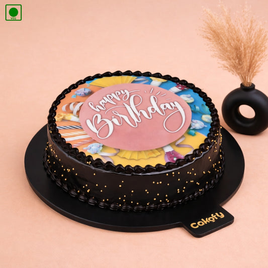 Happy Birthday Truffle Poster Cake - Gurgaon & Delhi NCR | Cakofy