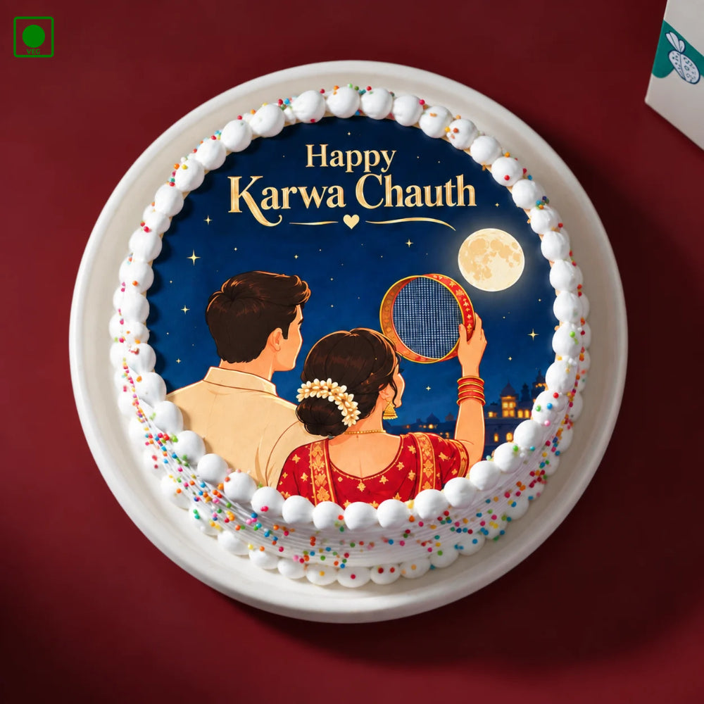 Happy Karwa Chauth Photo Cake - Gurgaon, Delhi & Noida