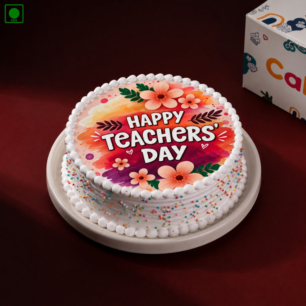 Happy Teacher's Day Colorful Poster Cake - Gurgaon, Delhi & Noida
