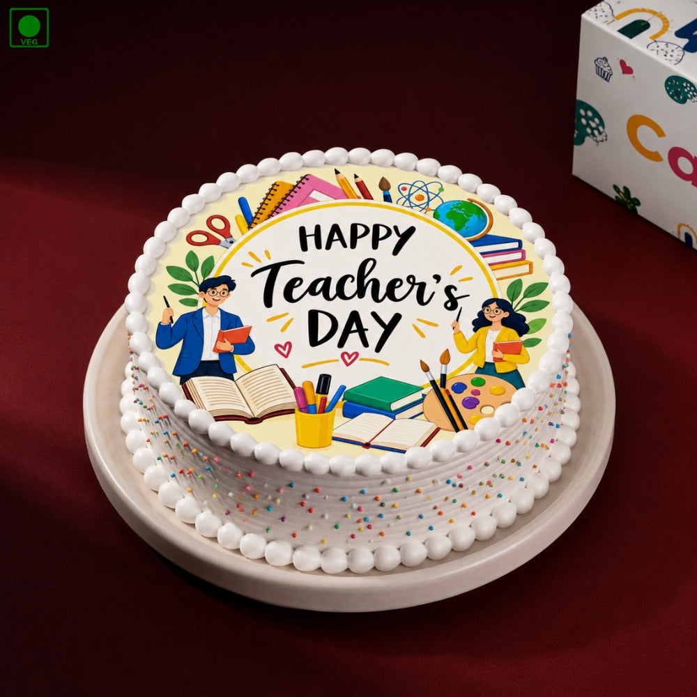 Happy Teacher's Day Poster Cake - Gurgaon, Delhi & Noida