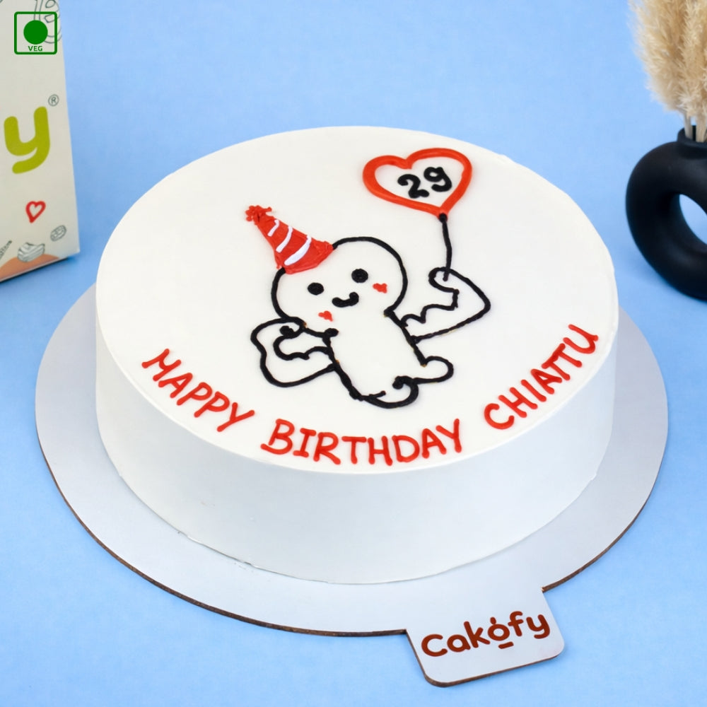 Heart Balloon Doodle Cake - Gurgaon & Delhi NCR | Cakofy