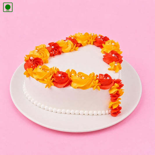 Heart Shape Colorful Cake - Gurgaon, Delhi & Noida
