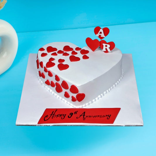 Heart Shape Anniversary Cake - Gurgaon & Delhi NCR | Cakofy