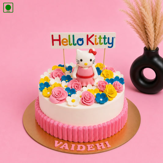 Hello Kitty Floral Cake - Gurgaon & Delhi NCR | Cakofy