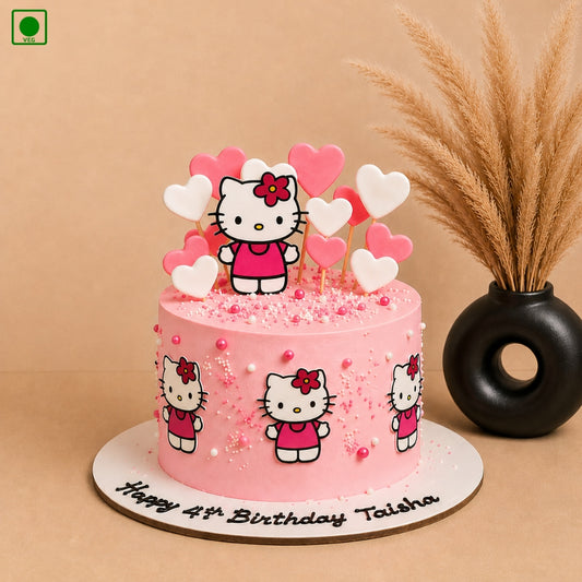 Hello Kitty Theme Designer Birthday Cake - Gurgaon & Delhi NCR | Cakofy