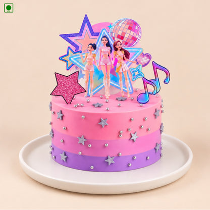 Huntrix Pink Star Party Cake - Gurgaon, Delhi & Noida