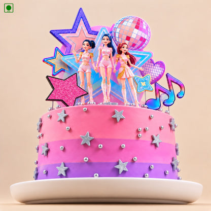 Huntrix Pink Star Party Cake - Gurgaon, Delhi & Noida