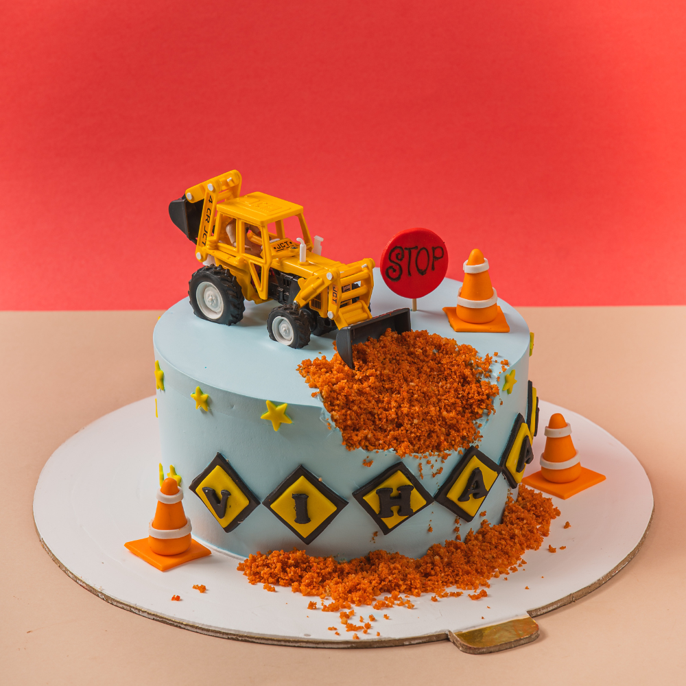 JCB Construction Theme Cake - Gurgaon & Delhi NCR | Cakofy