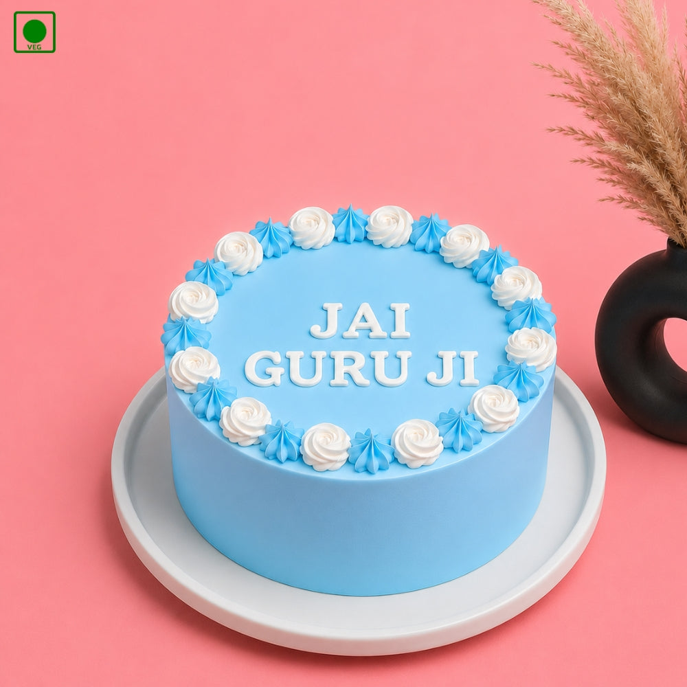 Jai Guru Ji Blue Cream Cake - Gurgaon, Delhi & Noida