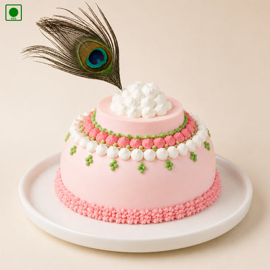 Janmashtami Special Pink Cake - Gurgaon, Delhi & Noida