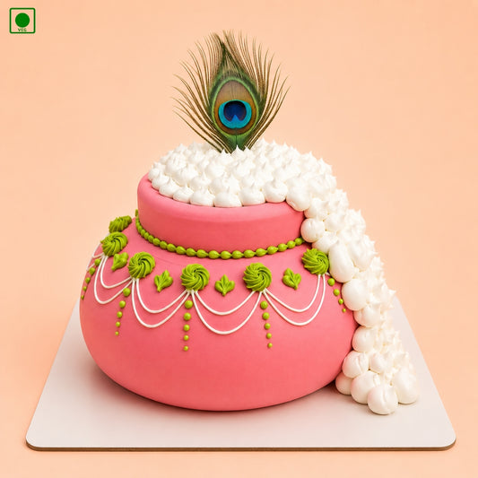 Janmashtami Special Pink Cake - Gurgaon, Delhi & Noida