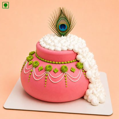Janmashtami Special Pink Cake - Gurgaon, Delhi & Noida