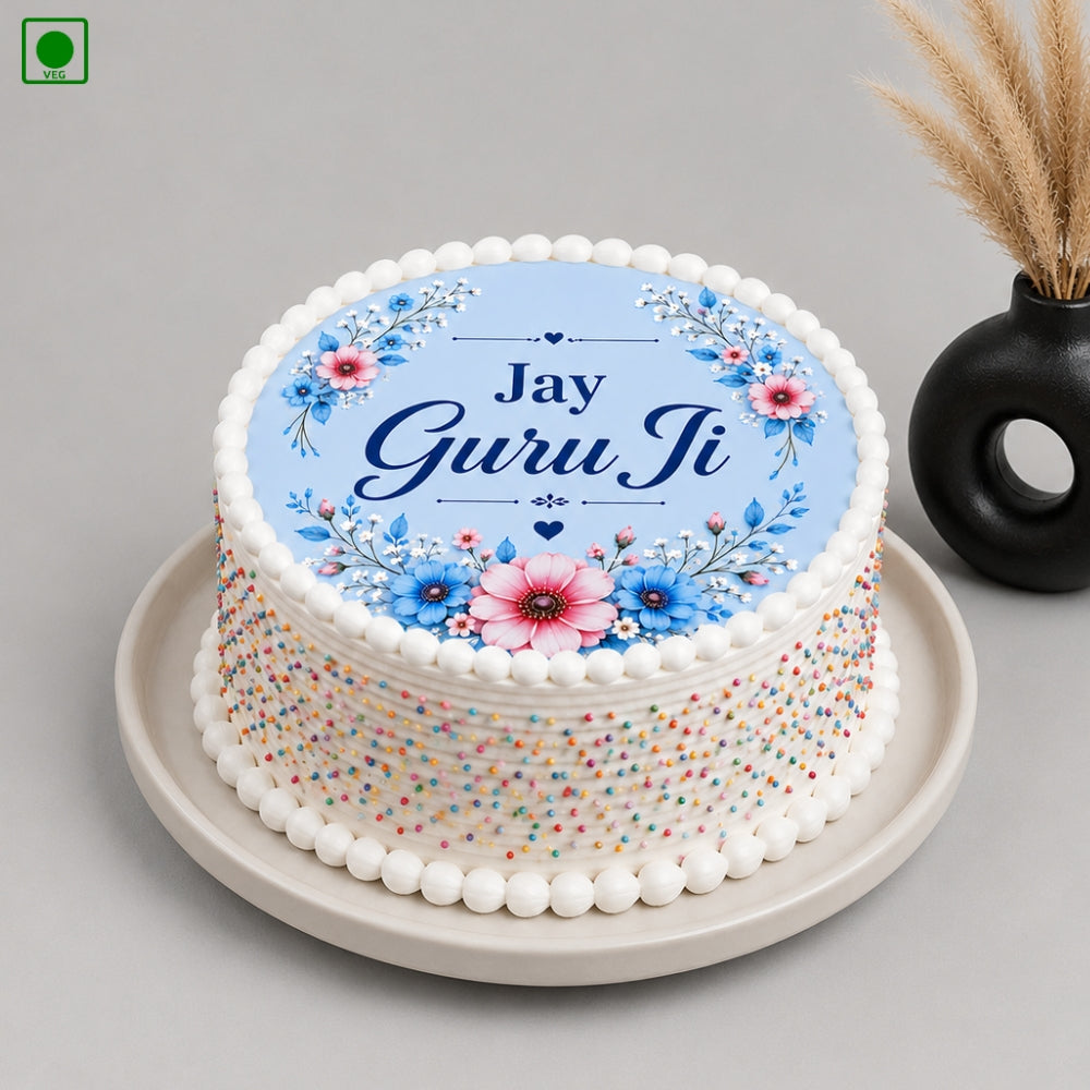 Jay Guru Ji Floral Poster Cake - Gurgaon, Delhi & Noida