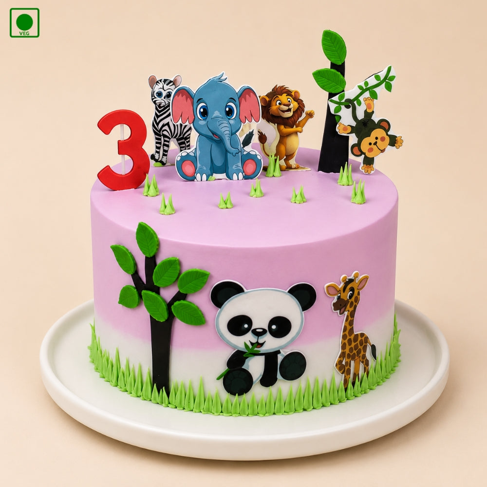 Jungle Family Design Cake - Gurgaon, Delhi & Noida