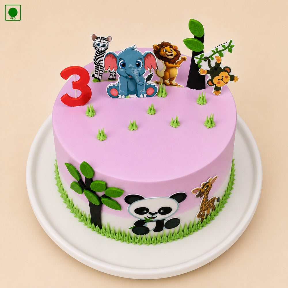 Jungle Family Design Cake - Gurgaon, Delhi & Noida
