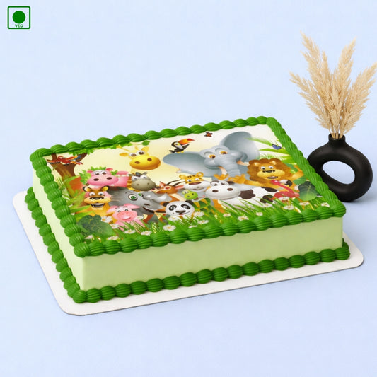 Jungle Family Photo Cake - Gurgaon & Delhi NCR | Cakofy