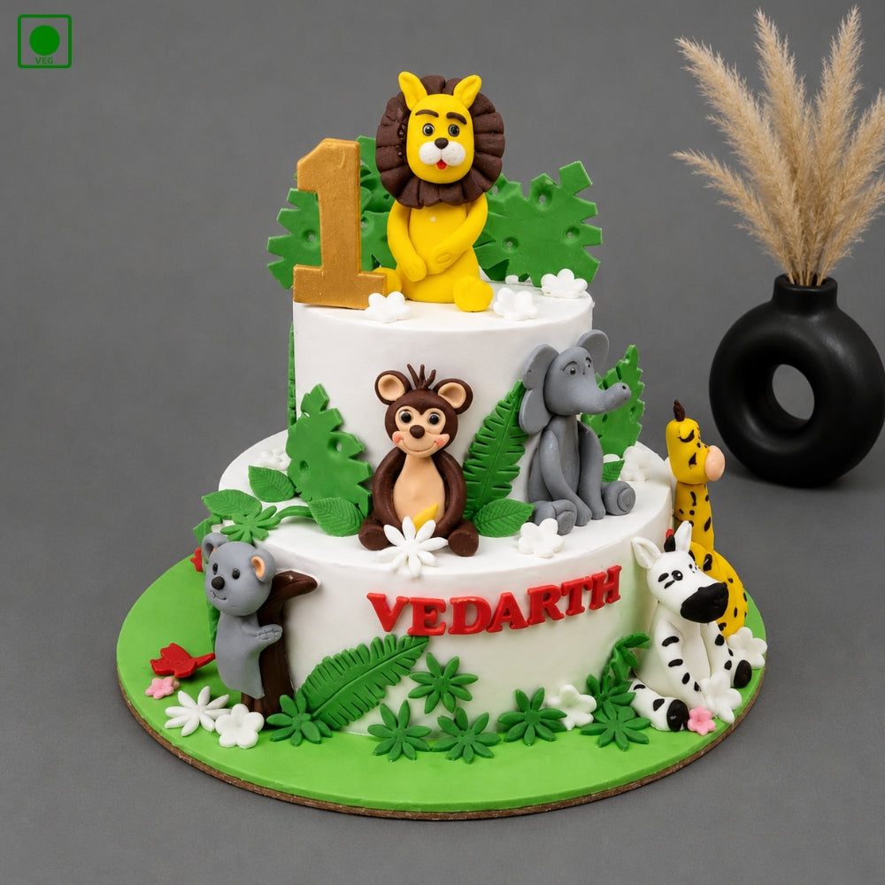 Jungle Safari Birthday Cake – Gurgaon, Delhi & Noida
