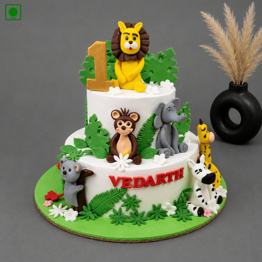 Jungle Safari Birthday Cake – Gurgaon, Delhi & Noida