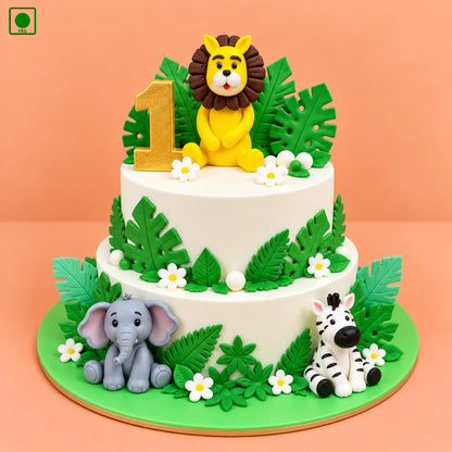 Jungle Safari Birthday Cake – Gurgaon, Delhi & Noida