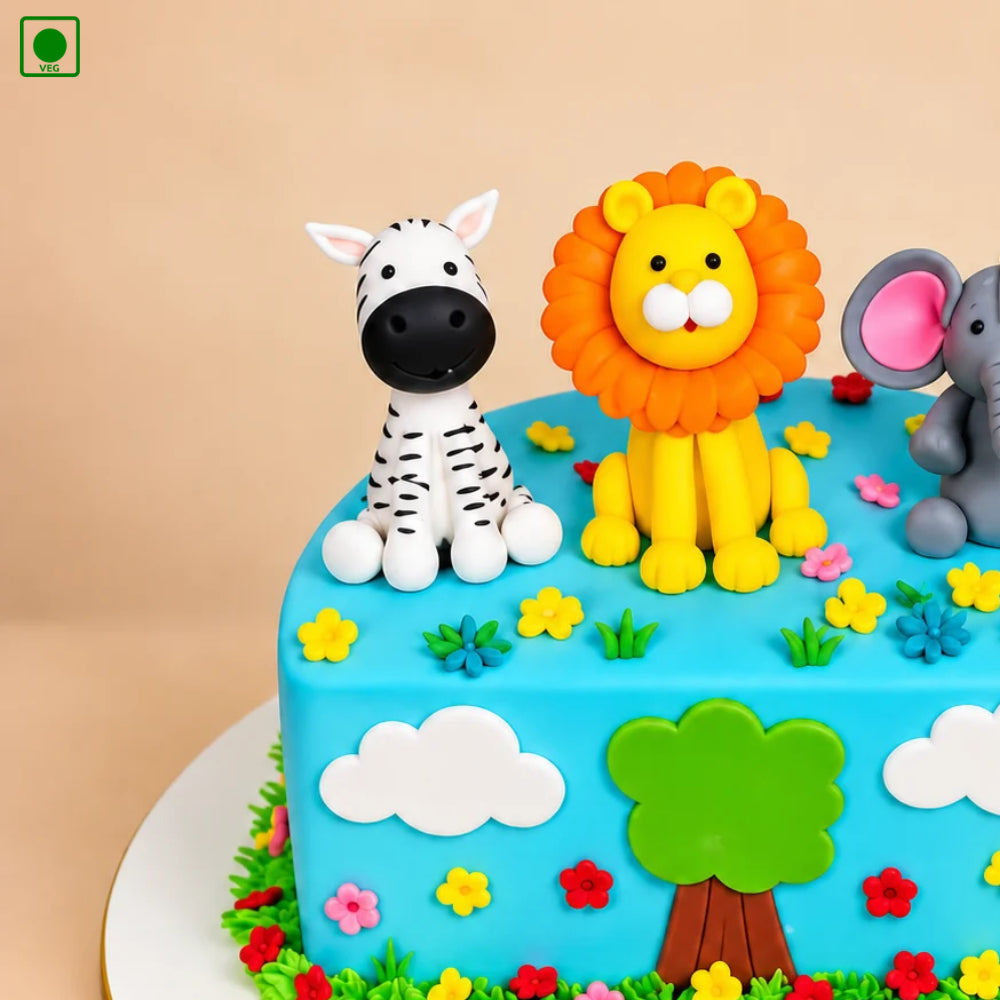 Jungle Safari Half Kids Cake - Gurgaon, Delhi & Noida