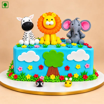 Jungle Safari Half Kids Cake - Gurgaon, Delhi & Noida