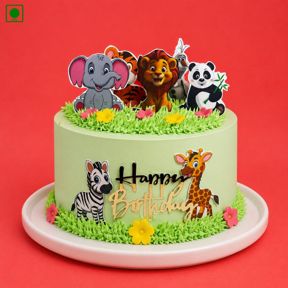 Jungle Safari Theme Cake - Gurgaon, Delhi & Noida