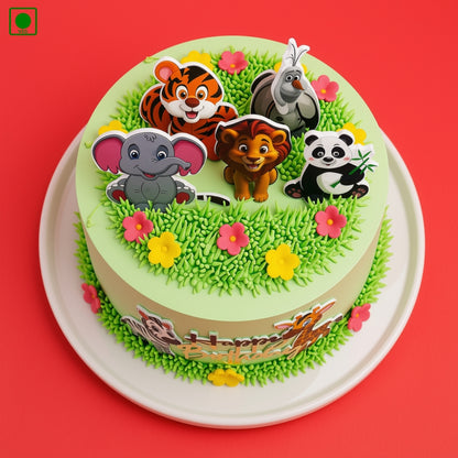 Jungle Safari Theme Cake - Gurgaon, Delhi & Noida