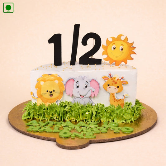 Jungle Theme Half Cake – Gurgaon, Delhi & Noida