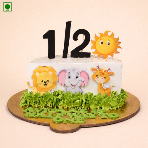 Jungle Theme Half Cake