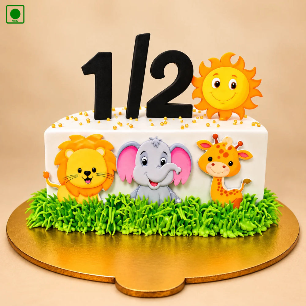 Jungle Theme Half Cake – Gurgaon, Delhi & Noida
