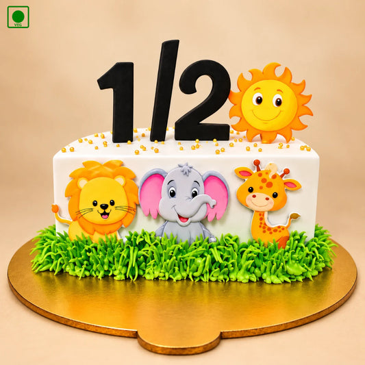 Jungle Theme Half Cake – Gurgaon, Delhi & Noida