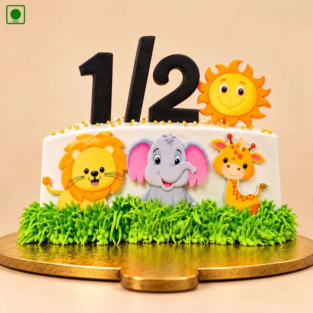 Jungle Theme Half Cake – Gurgaon, Delhi & Noida