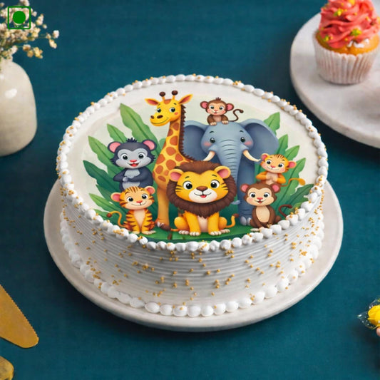 Jungle Theme Photo Cake – Gurgaon & Delhi NCR | Cakofy